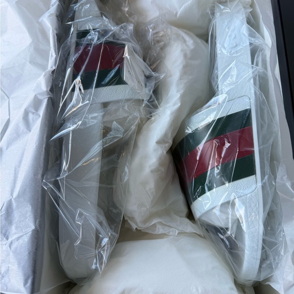 NWB Gucci slides men great white - red - green web stripes various sizes - Picture 13 of 15